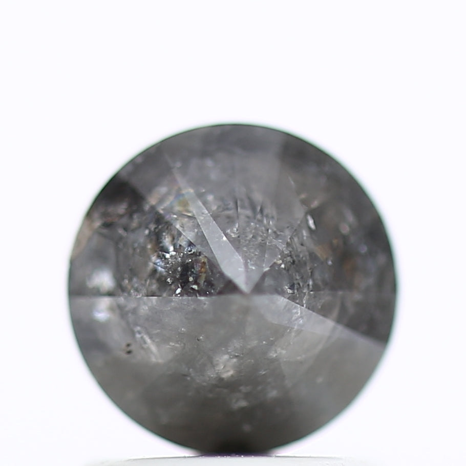 1.16 Carat Natural Round Galaxy Salt and Pepper Diamond 6.27 MM