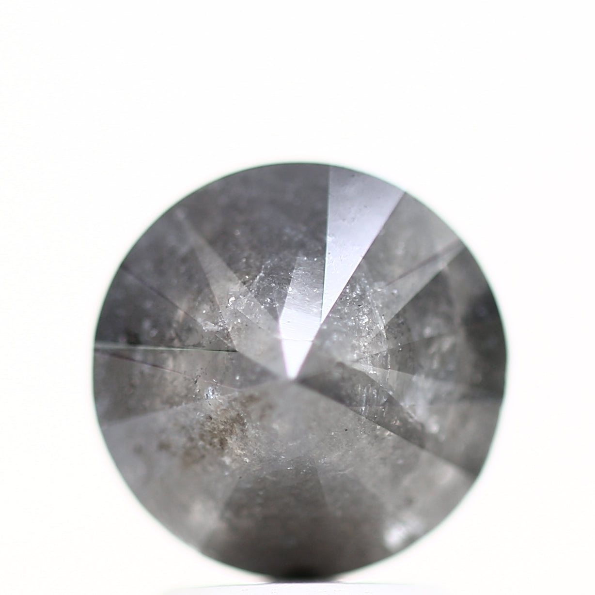 3 Carat Natural Fancy Gray Round Loose Salt and Pepper Diamond 8.3 MM - Blackdiamond