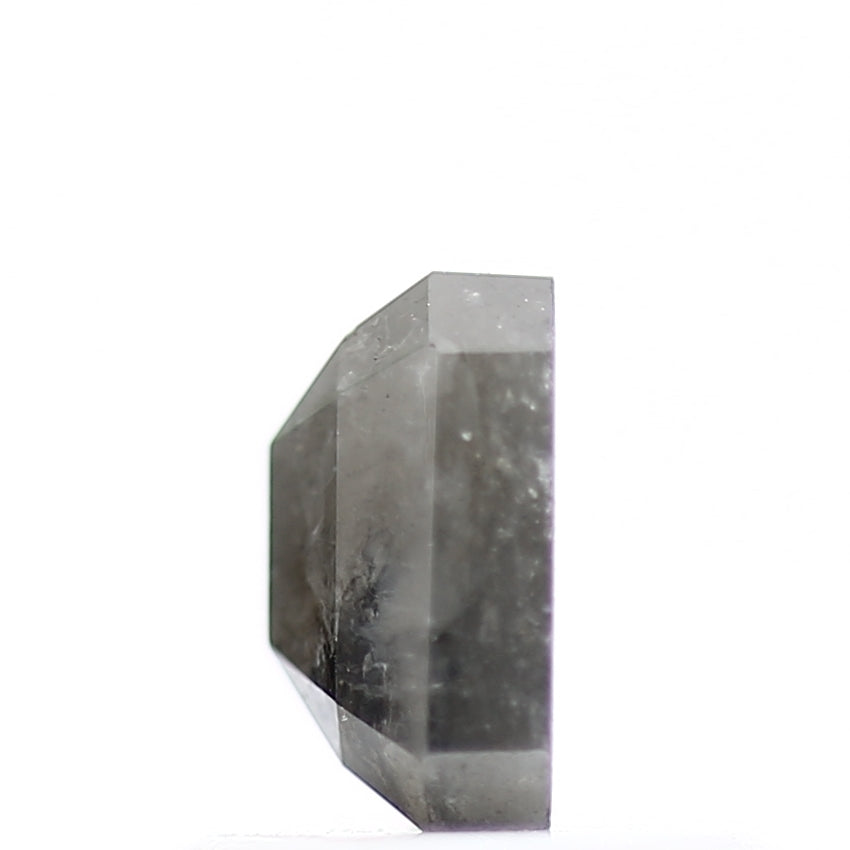 0.63 Carat 3.7 MM Natural Rustic Gray Emerald Shape Loose Diamond - Blackdiamond