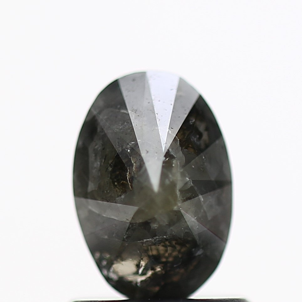 0.88 Carat Fancy Gray Oval Brilliant Cut Natural Diamond 7.2 MM
