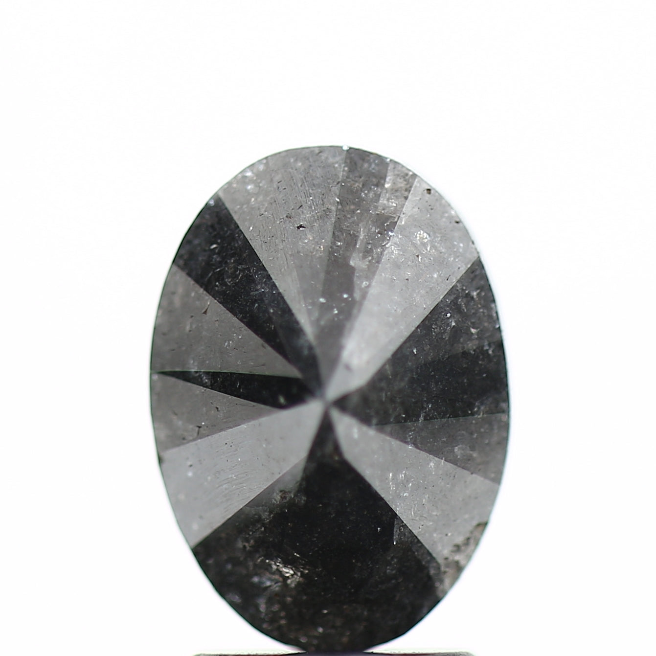 2.28 Carat Oval Brilliant Cut Salt and Pepper Diamond 9.84 MM