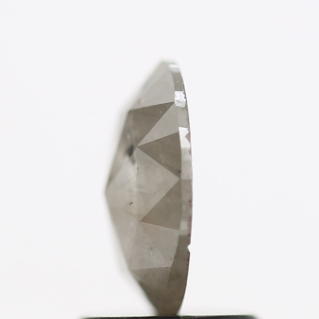 0.84 Carat Oval Gray Rose Cut Salt And Pepper Diamond 7.9 MM