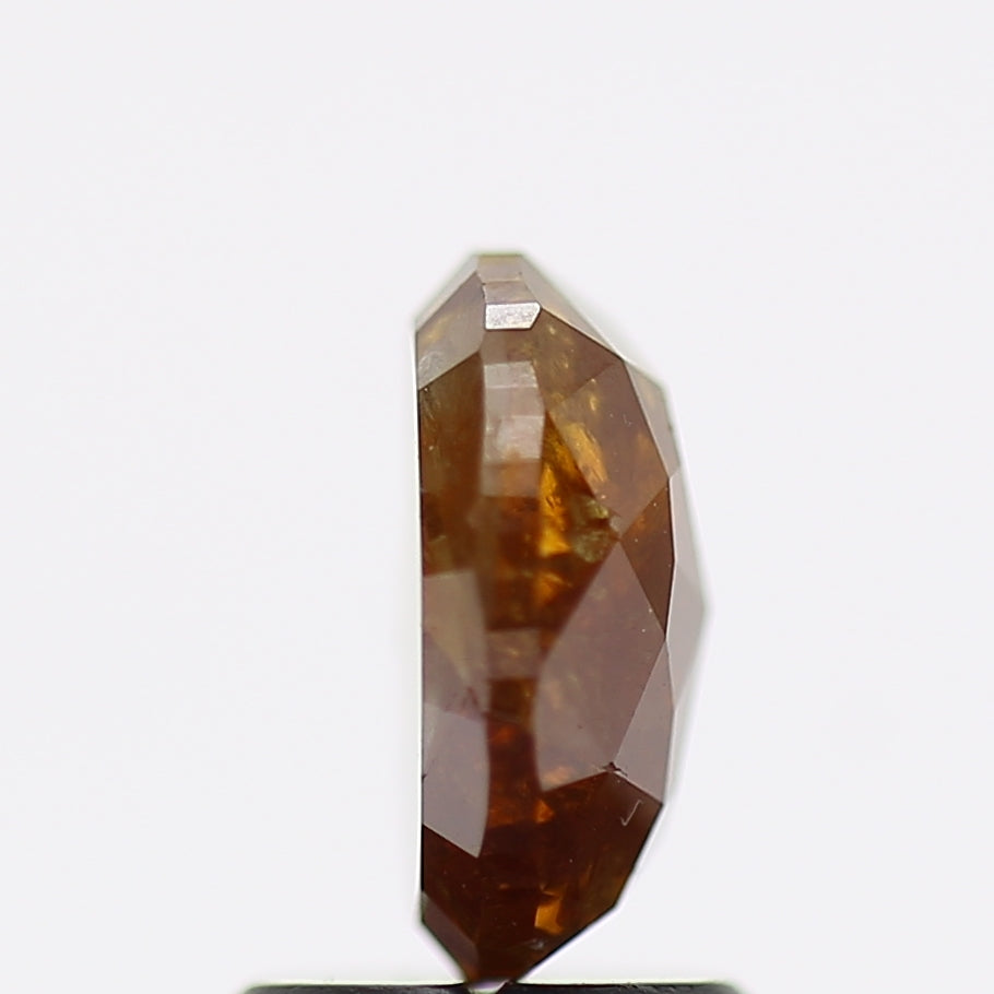1.72 Carat Natural Cognac Brown Oval Salt and Pepper Diamond 8.2 MM