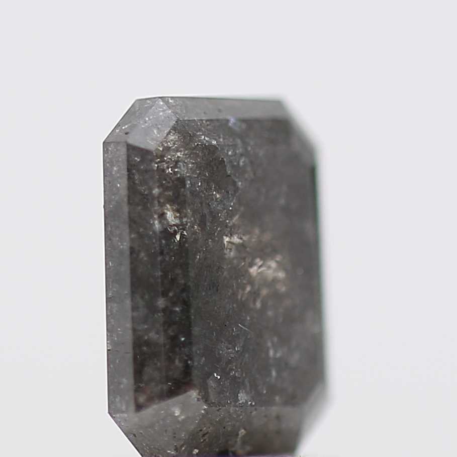1.96 Carat 8.20 MM Fancy Gray Emerald Cut Salt and Pepper Diamond - Blackdiamond