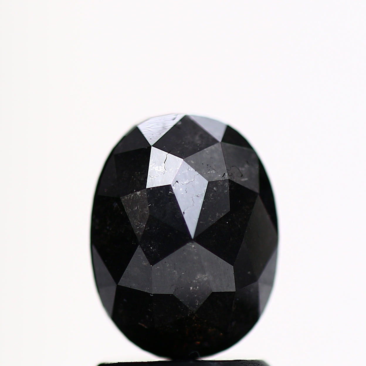 1.69 Carat Oval Cut Loose Diamond Salt And Pepper 8.10 MM