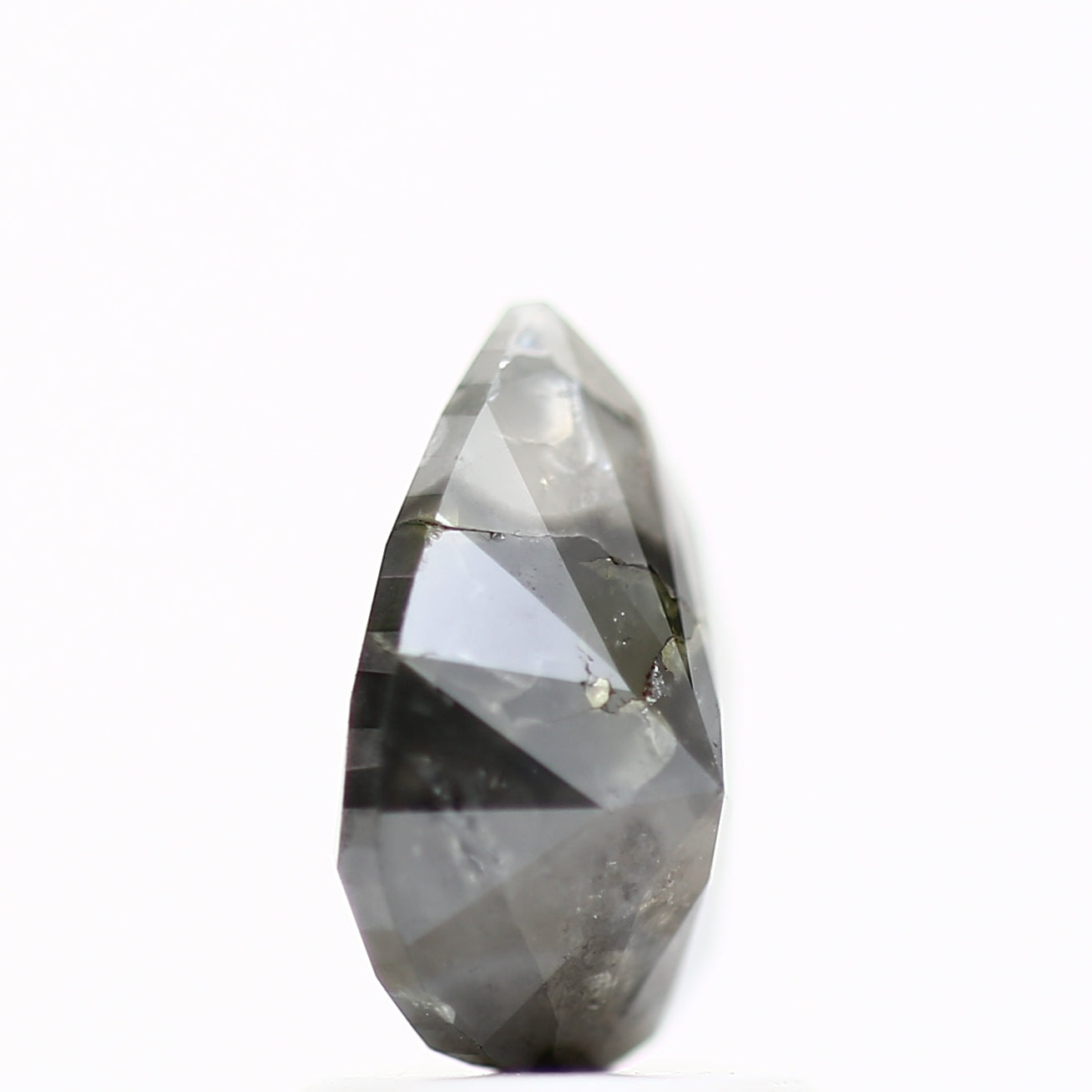 1.48 Carat Natural Gray Diamond For Pear Diamond Solitaire Necklace