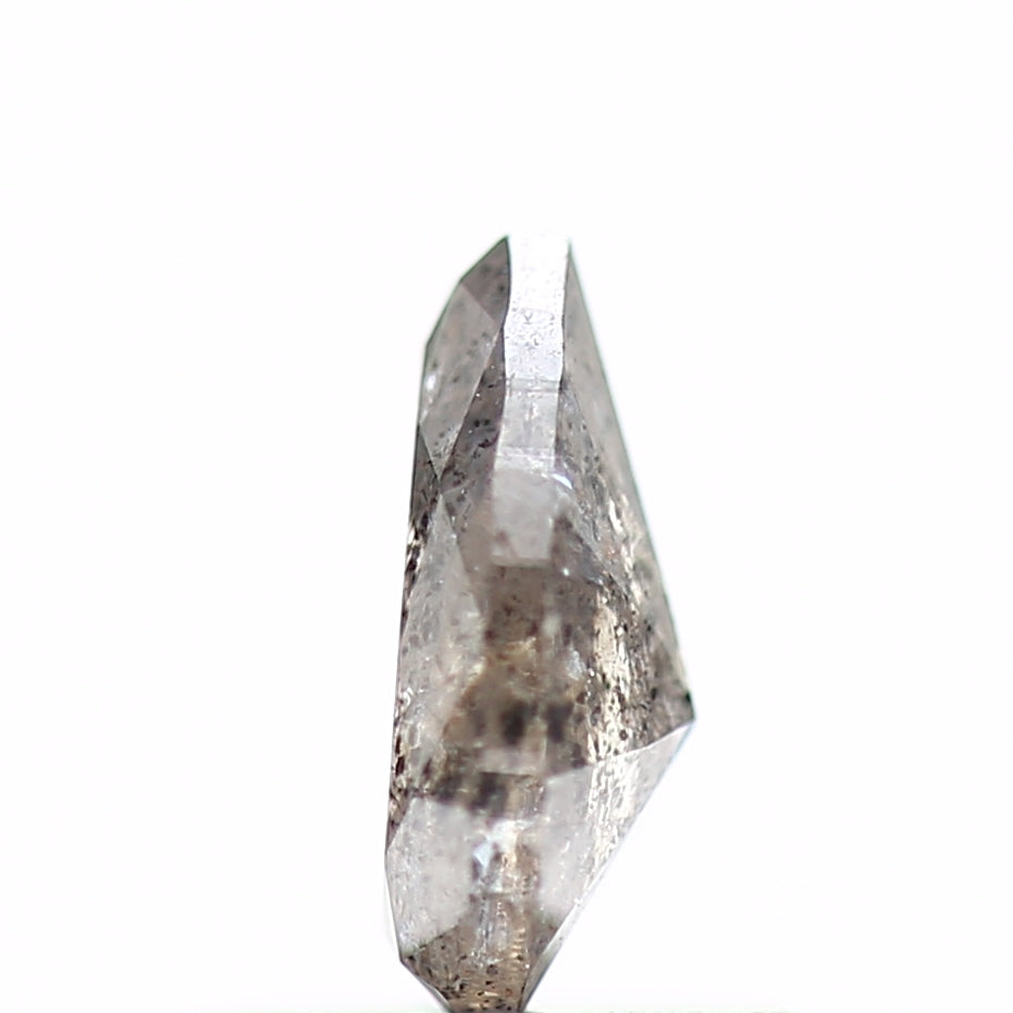0.52 Carat Fancy Gray Pear Salt and Pepper Diamond 6.81 MM