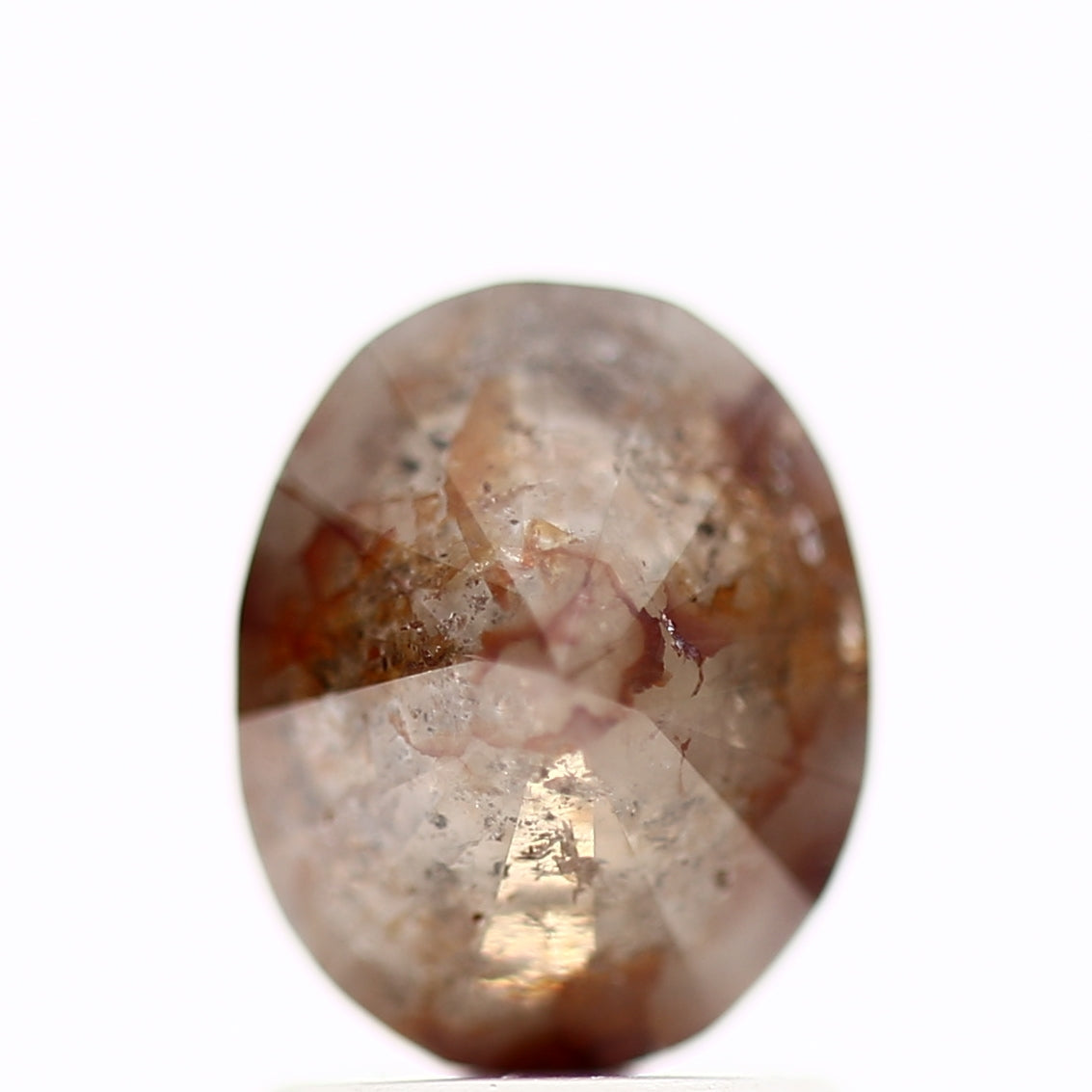 1.74 Carat Oval Diamond Cut Red Salt and Pepper Diamond 7.96 MM