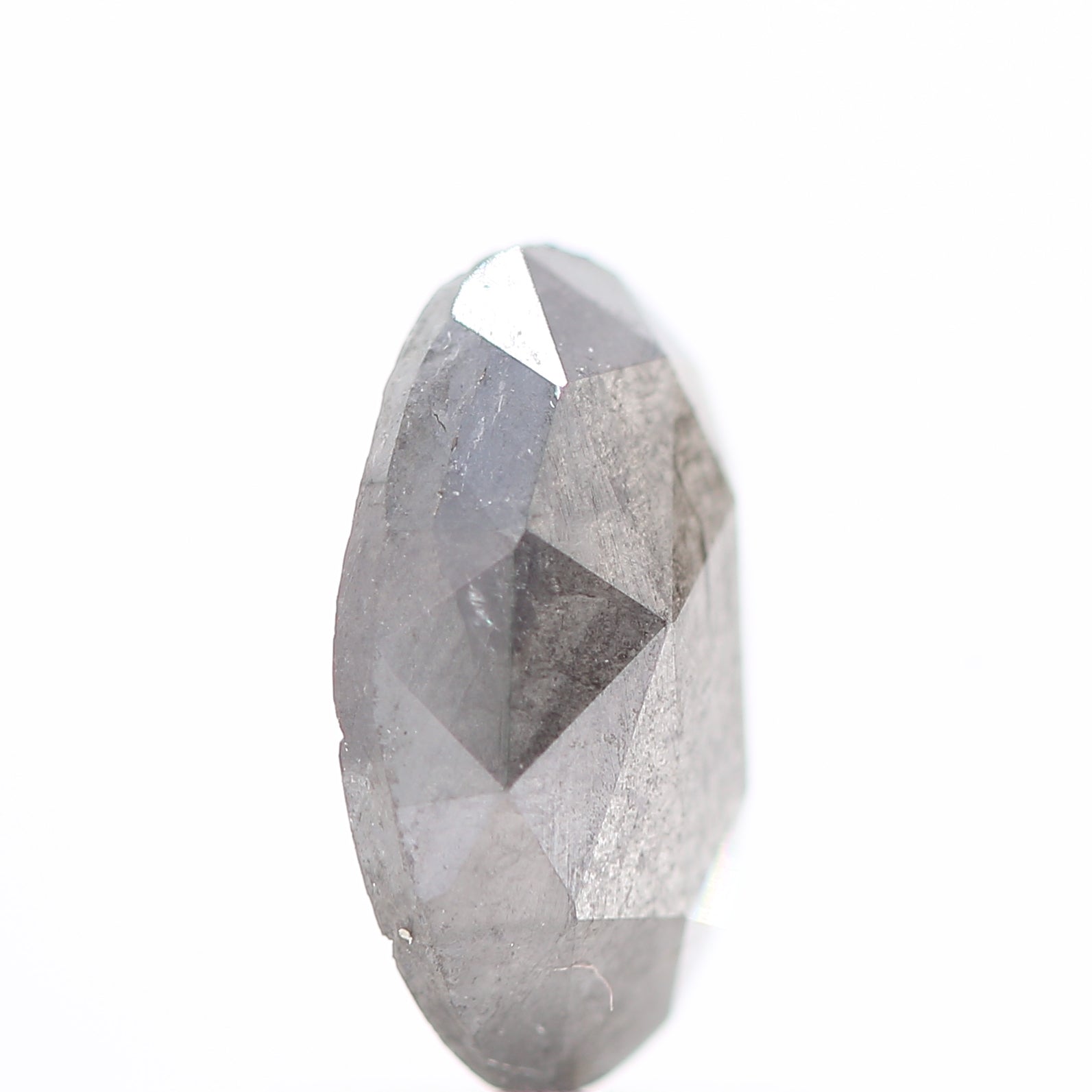 0.82 Carat Fancy Gray Rose Cut Oval Diamond 8.50 MM