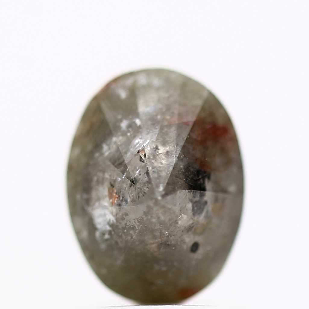 1.38 Carat Gray Oval Shaped Salt n Pepper Diamond 7.40 MM