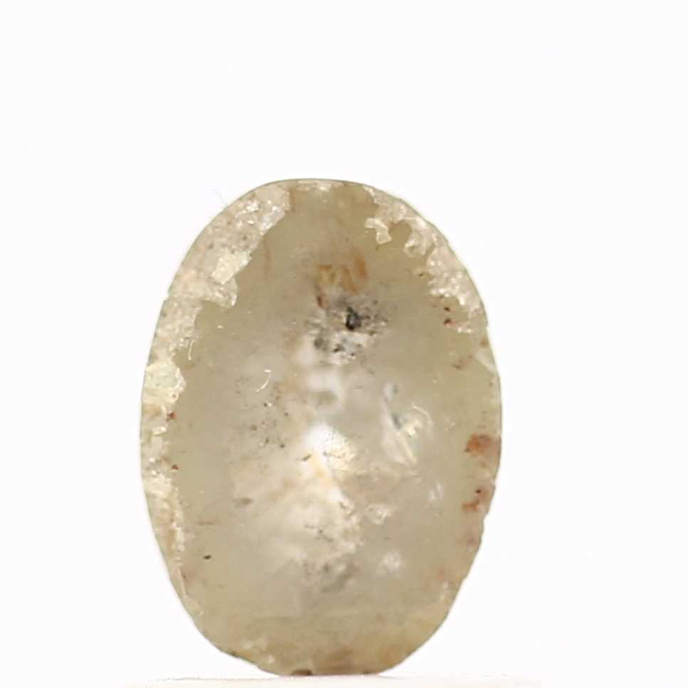 1.21 Carat Gray Oval Rose Cut Natural Loose Diamond 6.85 MM