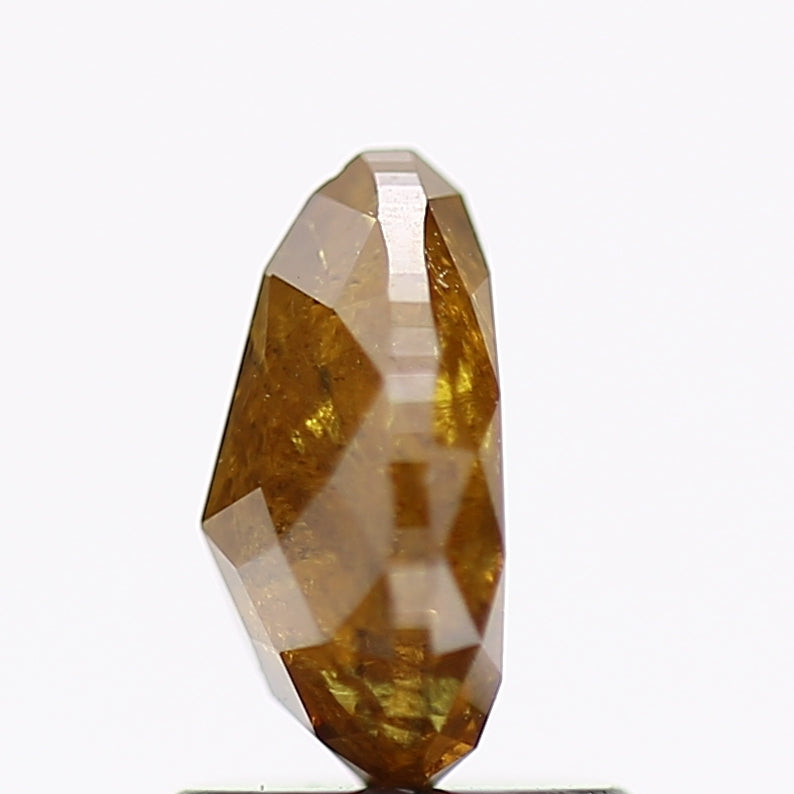 1.36 Carat Natural Pear Salt and Pepper Diamond Yellow Brown 7.8 MM
