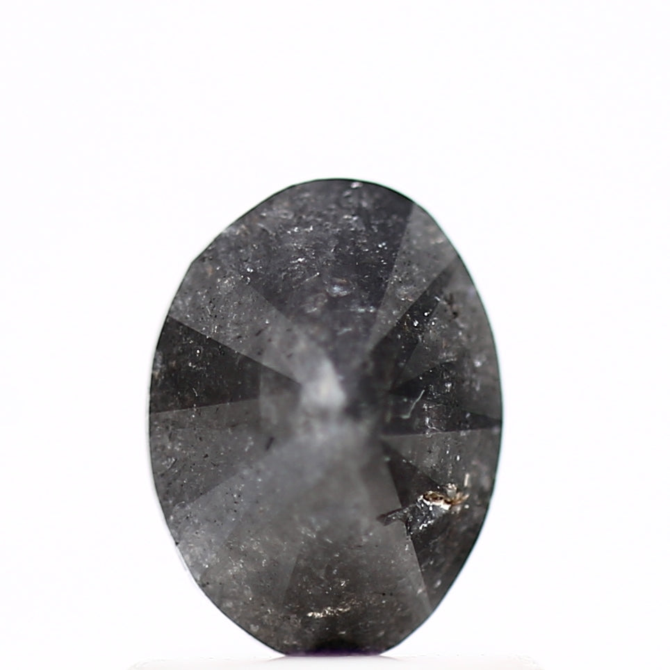 0.71 Carat Natural Fancy Black Oval Cut Diamond 6.72 MM