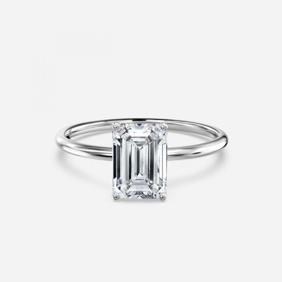 Bdaya Emerald Solitaire Engagement Ring 14K / 18K Solid Gold
