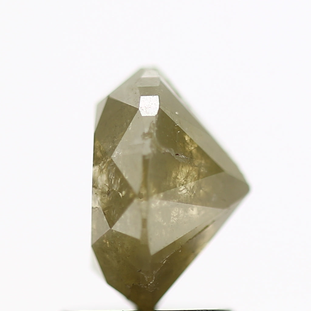 1.79 Carat Oval Green Salt and Pepper Diamond 7.8 MM