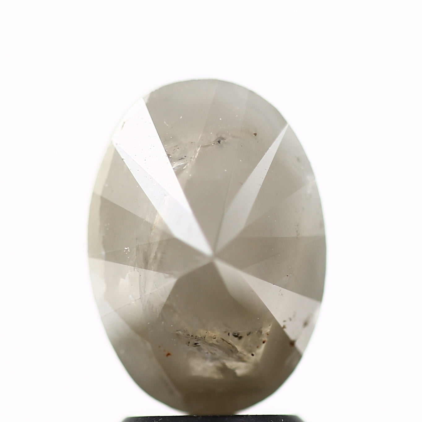 2.78 Carat Natural Milky Gray Oval Salt Pepper Diamond 10.50 MM