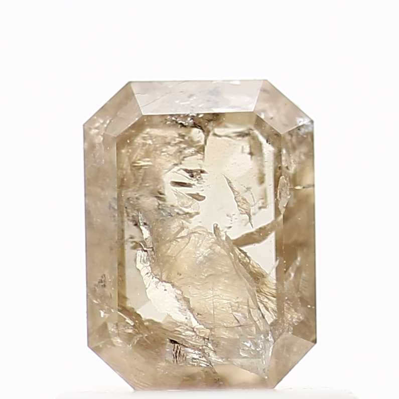 0.52 Carat 5.87 MM Natural Champagne Emerald Cut Salt Pepper Diamond - Blackdiamond