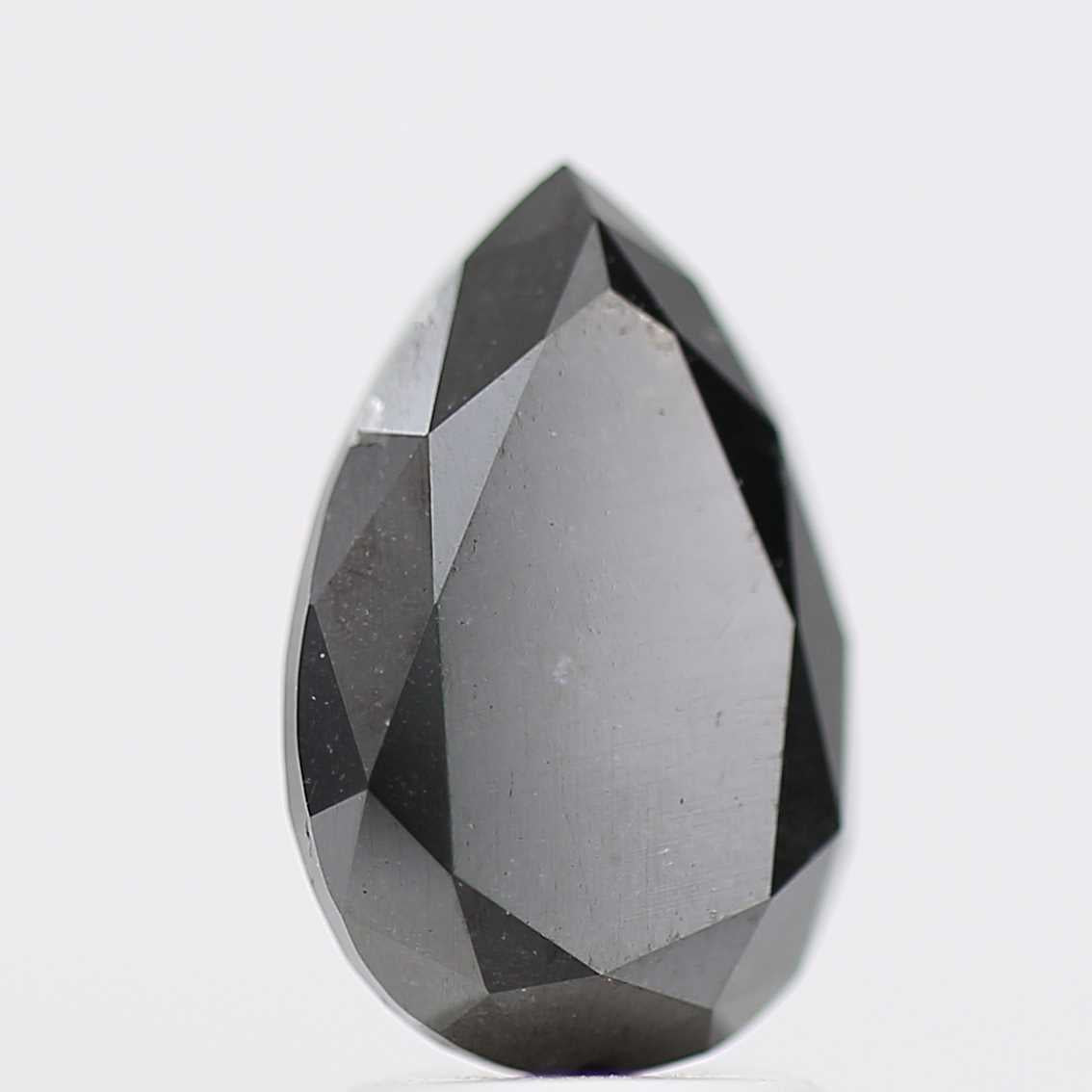 2.81 Carat Natural Pear Black Diamond For Engagement Ring