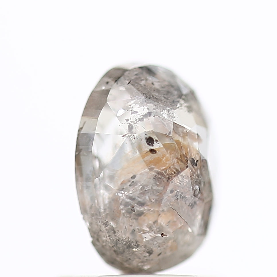 1 Ct Salt and Pepper Diamond Oval Natural Rose Cut 7.13 MM