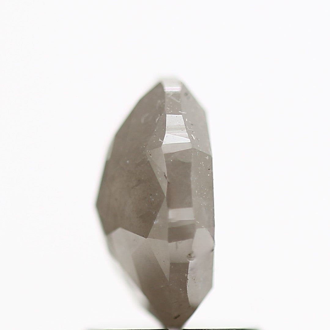 1.51 Carat Fancy Gray Oval Rose Cut Salt Pepper Diamond 7.80 MM