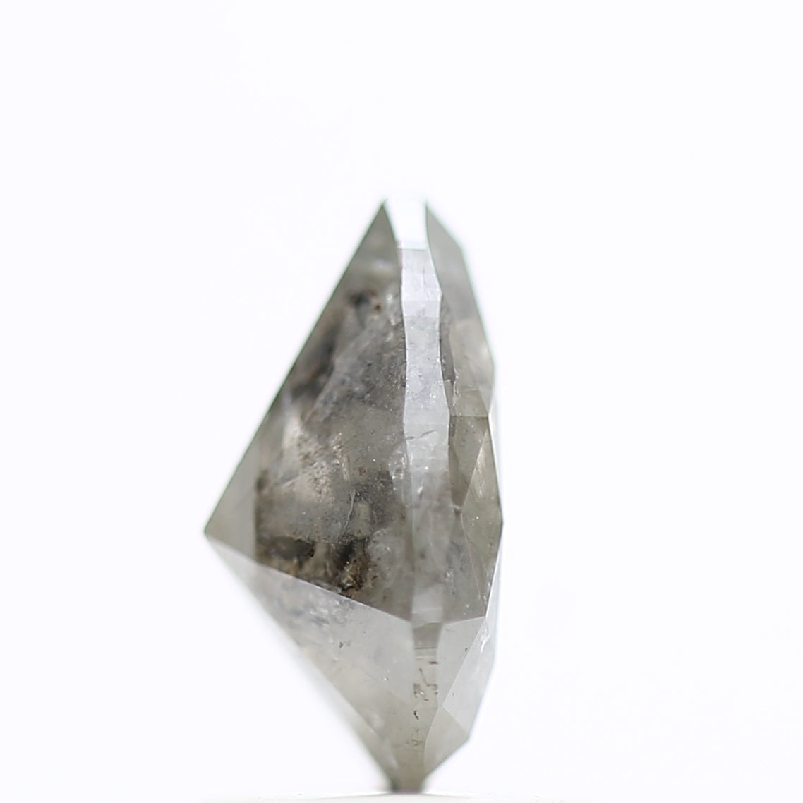 1 Carat Pear Rosecut Salt and Pepper Diamond 8 MM