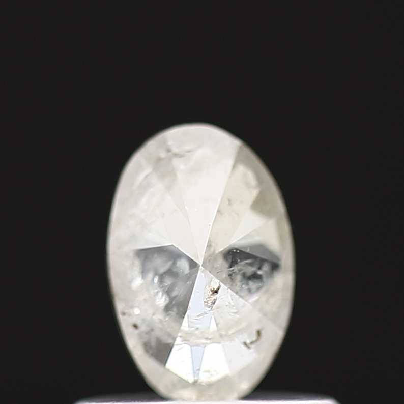 0.49 Carat Milky Gray Oval Shape Salt and Pepper Diamond 6 MM