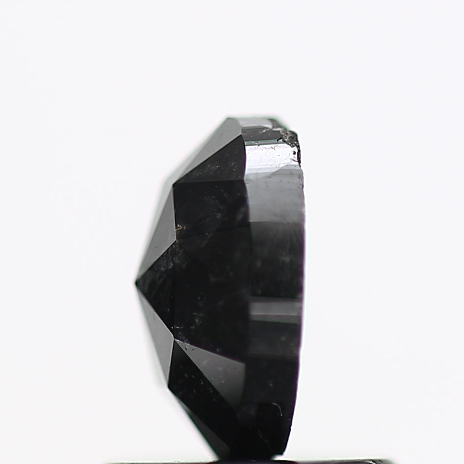 0.83 Carat Black Oval Rose Cut Natural Diamond 6.5 MM