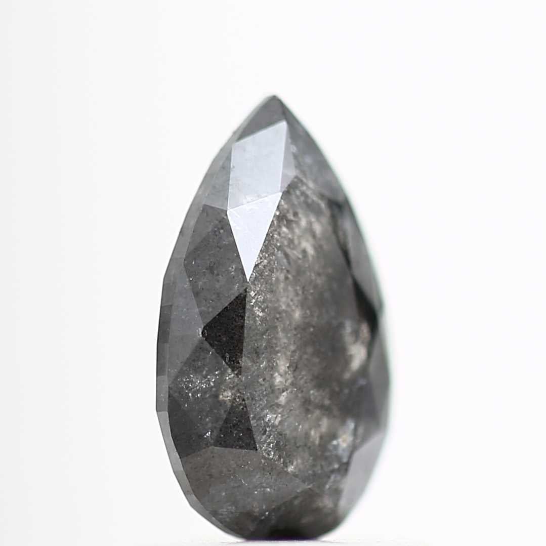1.06 Carat Pear Loose Salt and Pepper Diamond 8.47 MM