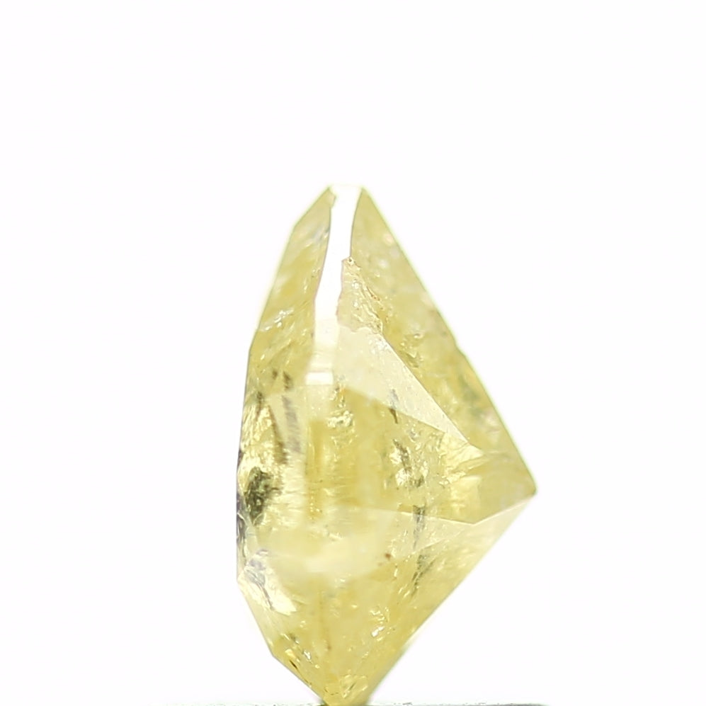 0.91 Carat Fancy Yellow Pear Salt and Pepper Diamond 7.13 MM