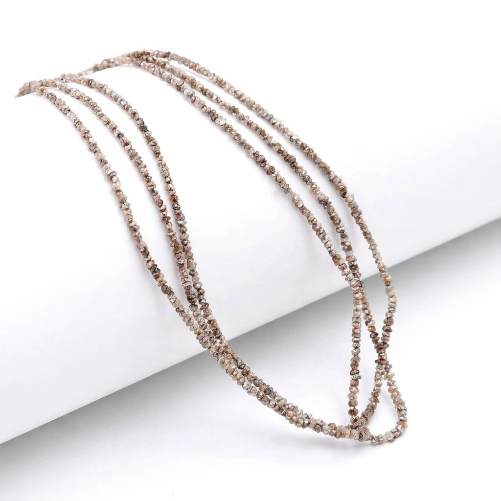 AAA+ Champagne Natural Rough Uncut Diamond Strand Beads 2-3mm