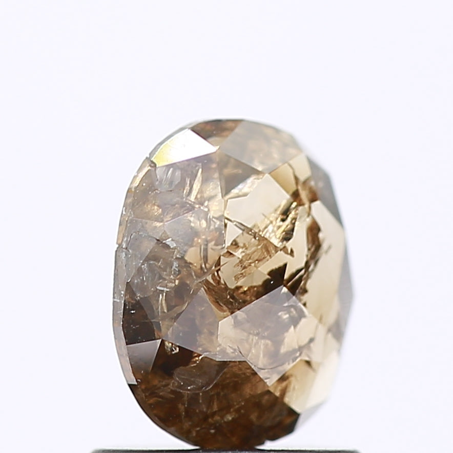 0.67 Carat Champagne Rose Cut Oval Diamond For Ring 6.70 MM