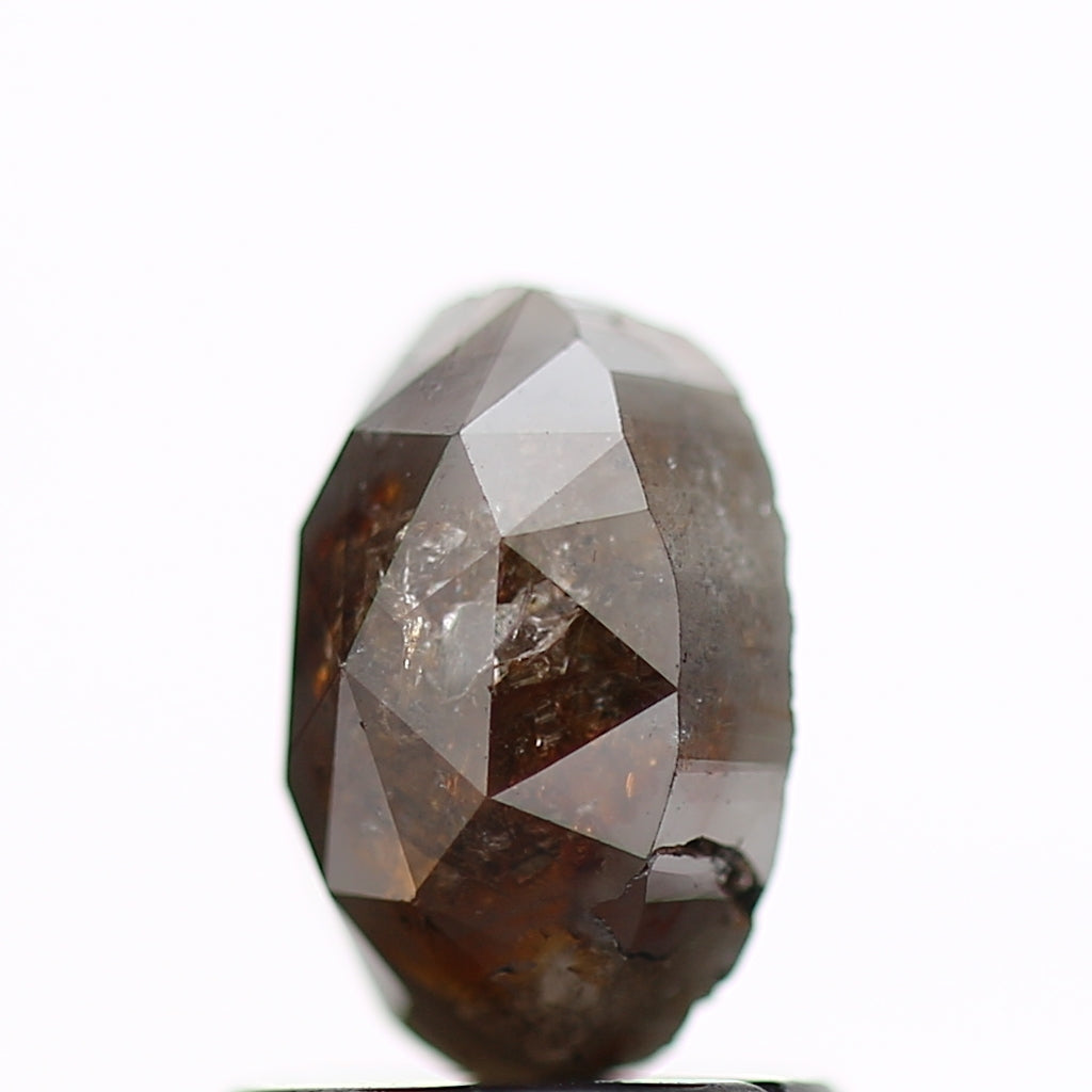 1.22 Carat Natural Rustic Oval Brown Diamond 7.2 MM