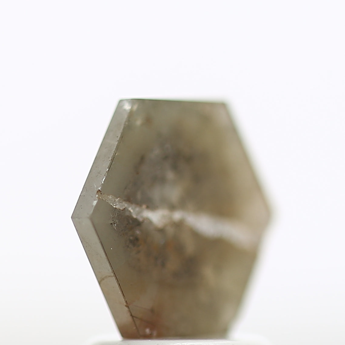 1.43 Carat Hexagon Rustic Salt And Pepper Natural Diamond 8.62 MM