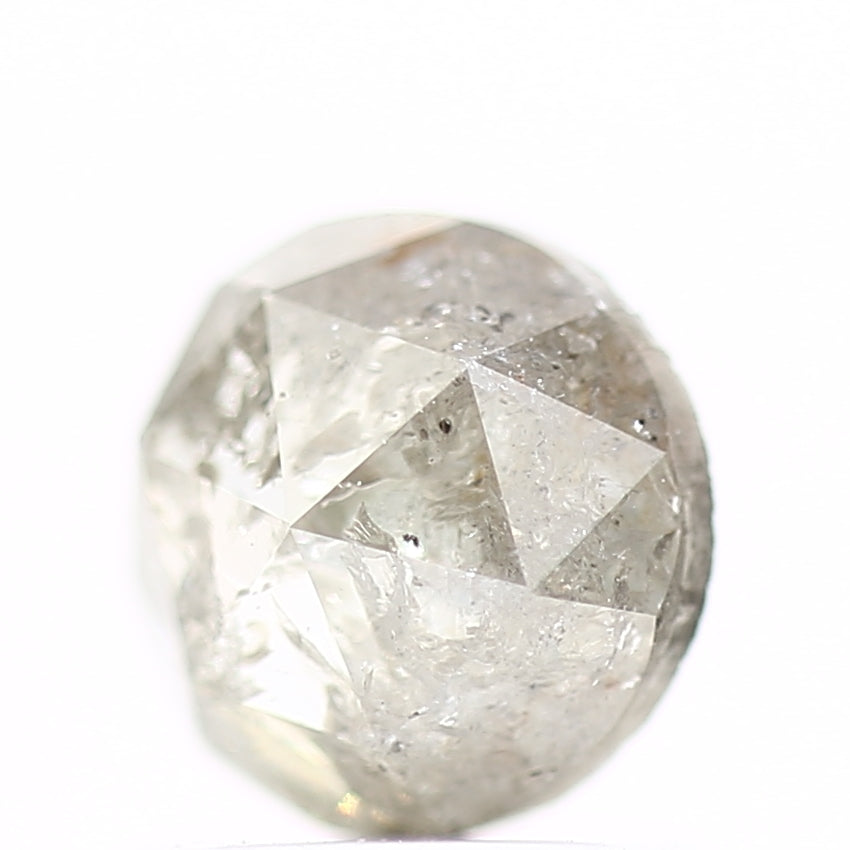 0.99 Carat 6.08 MM Natural Fancy Icy Gray Rose Cut Salt Pepper Diamond - Blackdiamond