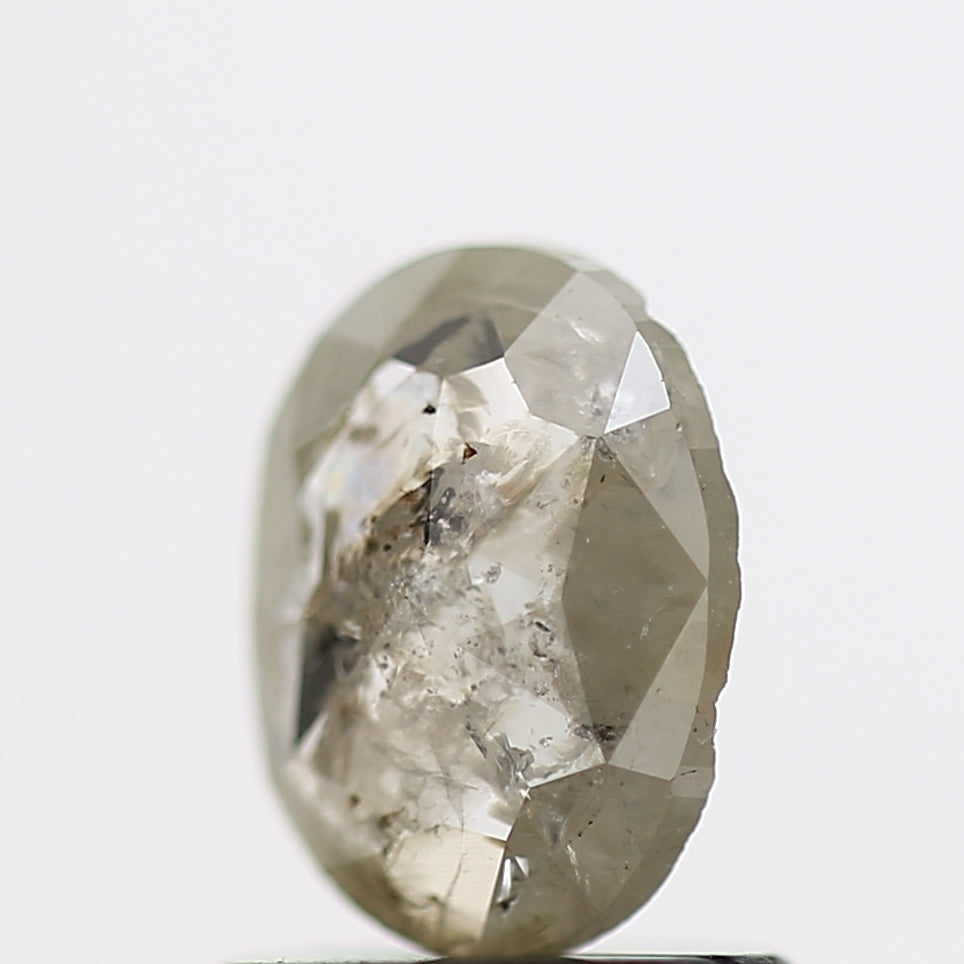 0.58 Carat Oval Natural Raw Salt and Pepper Diamond 6.80 MM