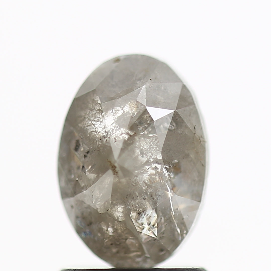 1 Carat Salt and Pepper Diamond Oval Rose Cut Natural Loose Diamond 8 MM