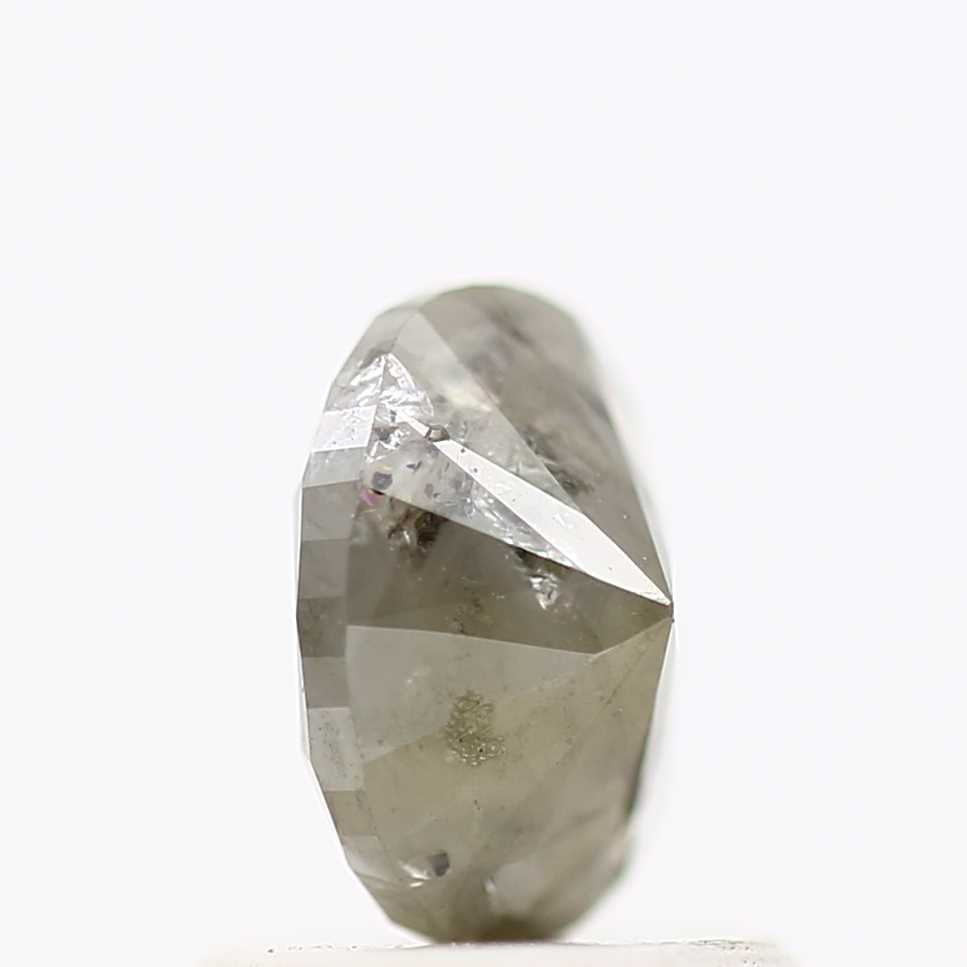 0.83 Carat Design Oval Salt Pepper Diamond Engagement Ring 6.44 MM