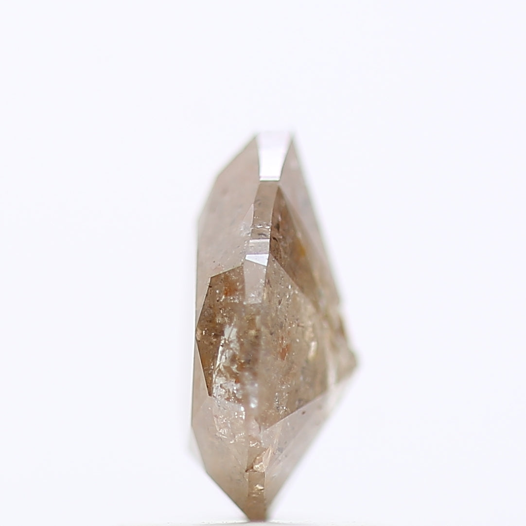 1 Carat Pear Cut Salt And Pepper Diamond Orange Brown 7.77 MM