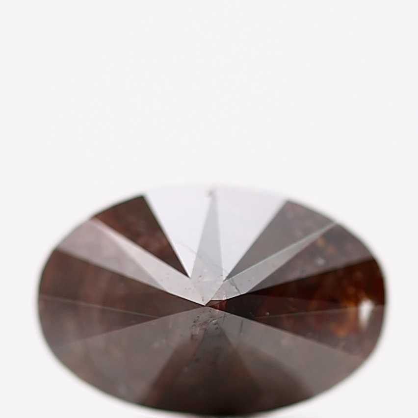 2.44 Carat Cognac Red Oval Shape Natural Loose Diamond 10.50 MM