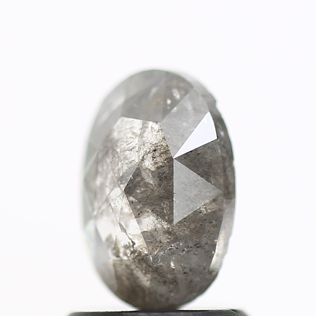 0.99 Carat Natural Oval Rose Cut Ethical Salt and Pepper Diamond