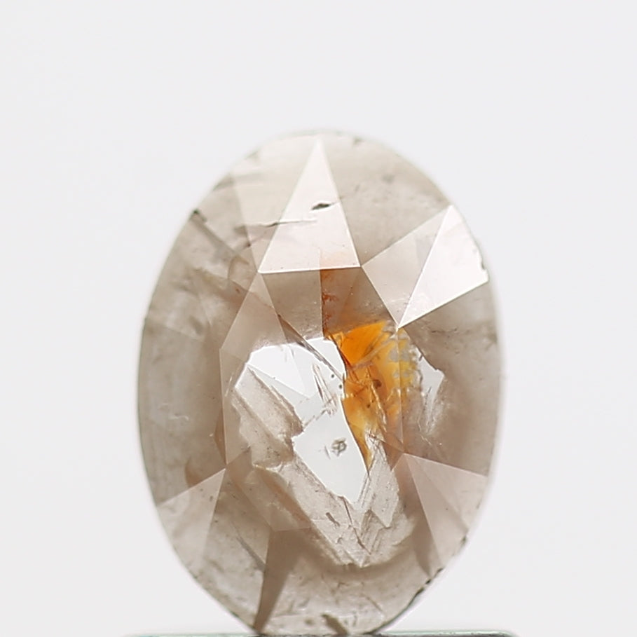 0.47 Carat Orange Oval Rose Cut Natural Diamond 7 MM