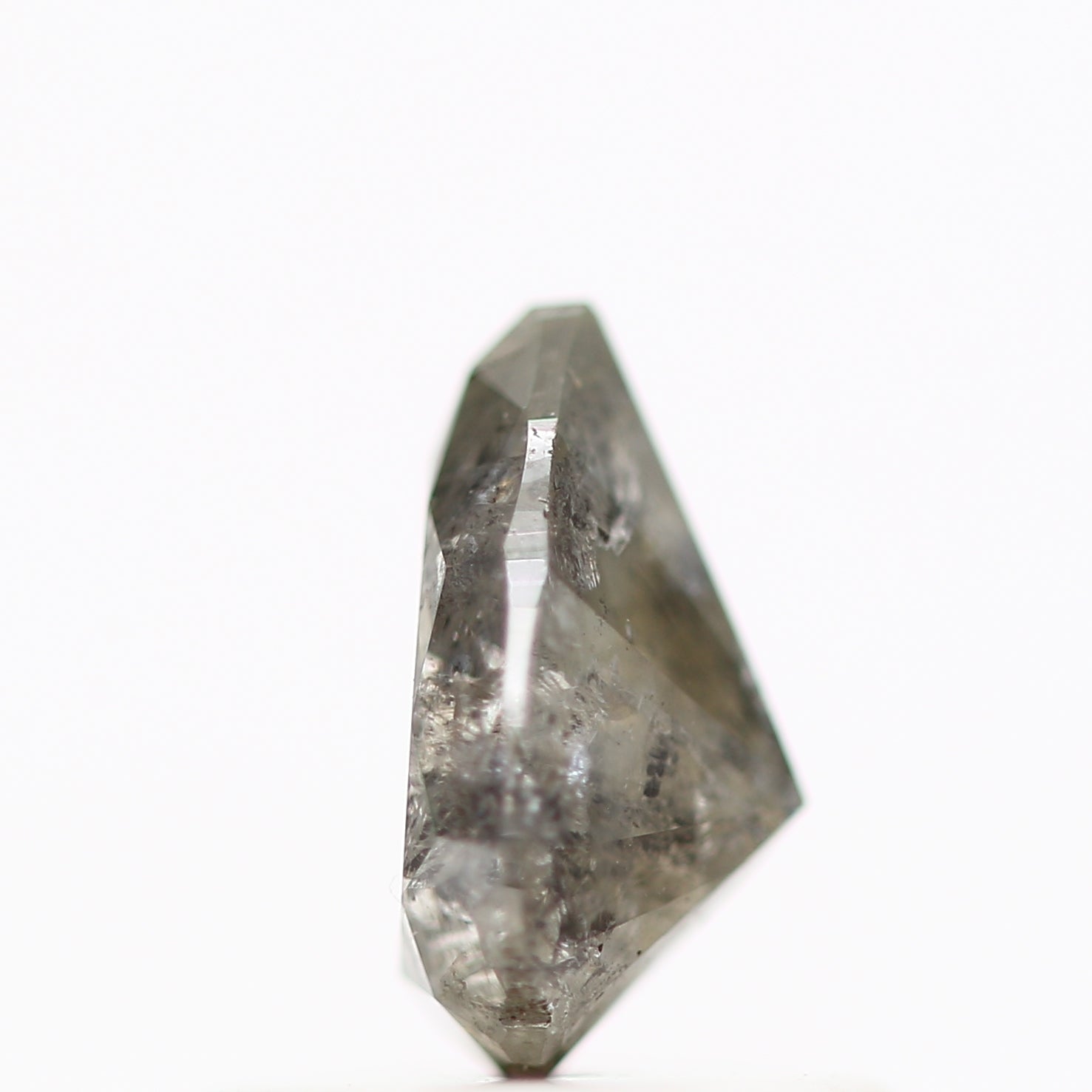 0.48 Carat Fancy Gray Pear Salt and Pepper Diamond 6.32 MM
