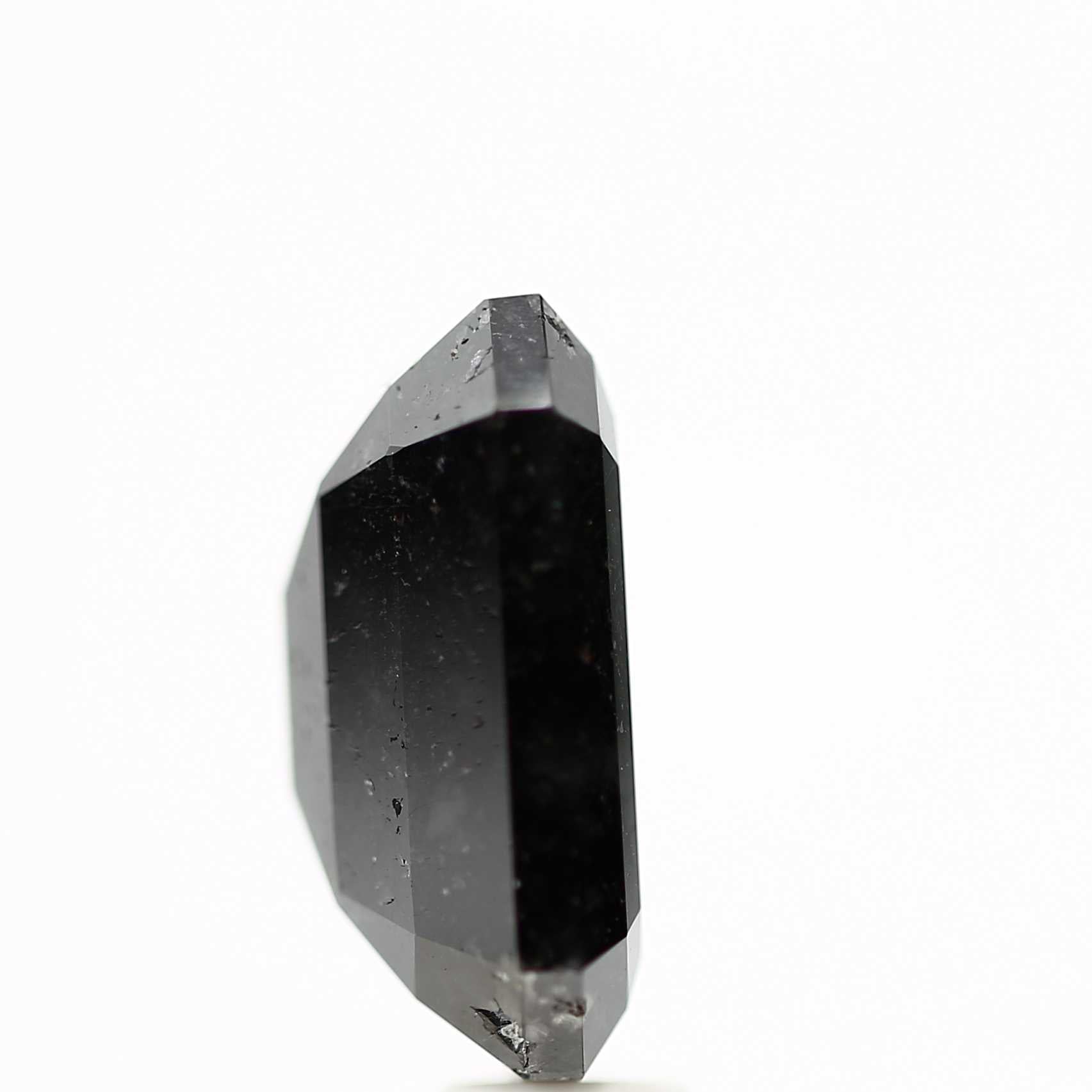 18.30 Carat 17.75 MM Fancy Black Emerald Cut Natural Loose Diamond - Blackdiamond