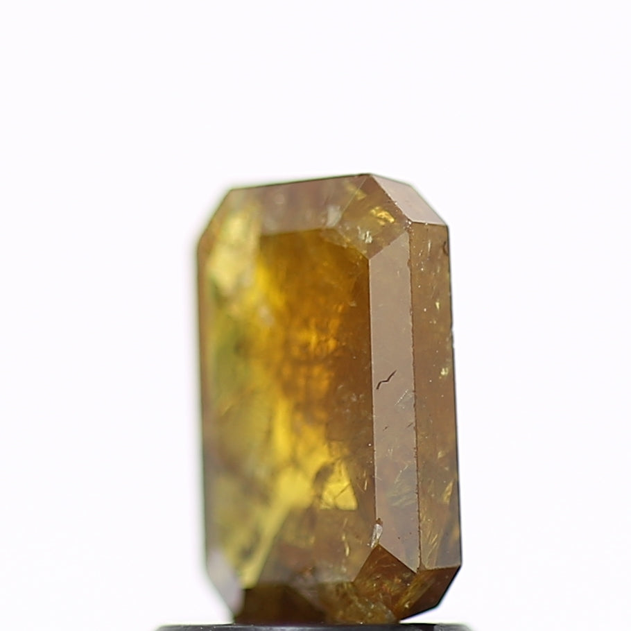 1.39 Carat Natural Yellow Emerald Salt and Pepper Diamond 7.9 MM