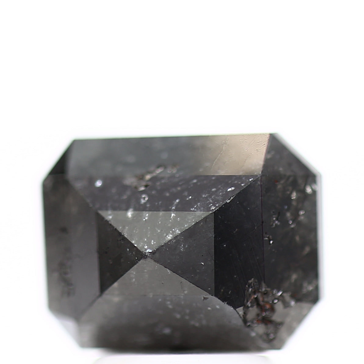 2.58 Carat 9.05 MM Natural Rustic Black Emerald Shape Loose Diamond - Blackdiamond