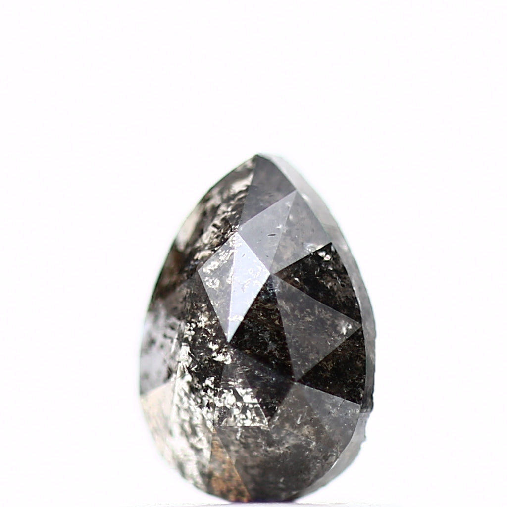 0.67 Carat Pear Diamond For Salt And Pepper Diamond Engagement Ring