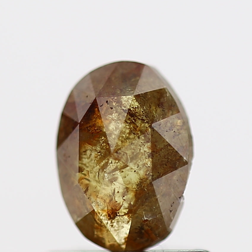 0.54 Carat Rose Cut Oval Yellow Natural Loose Diamond 6.2 MM