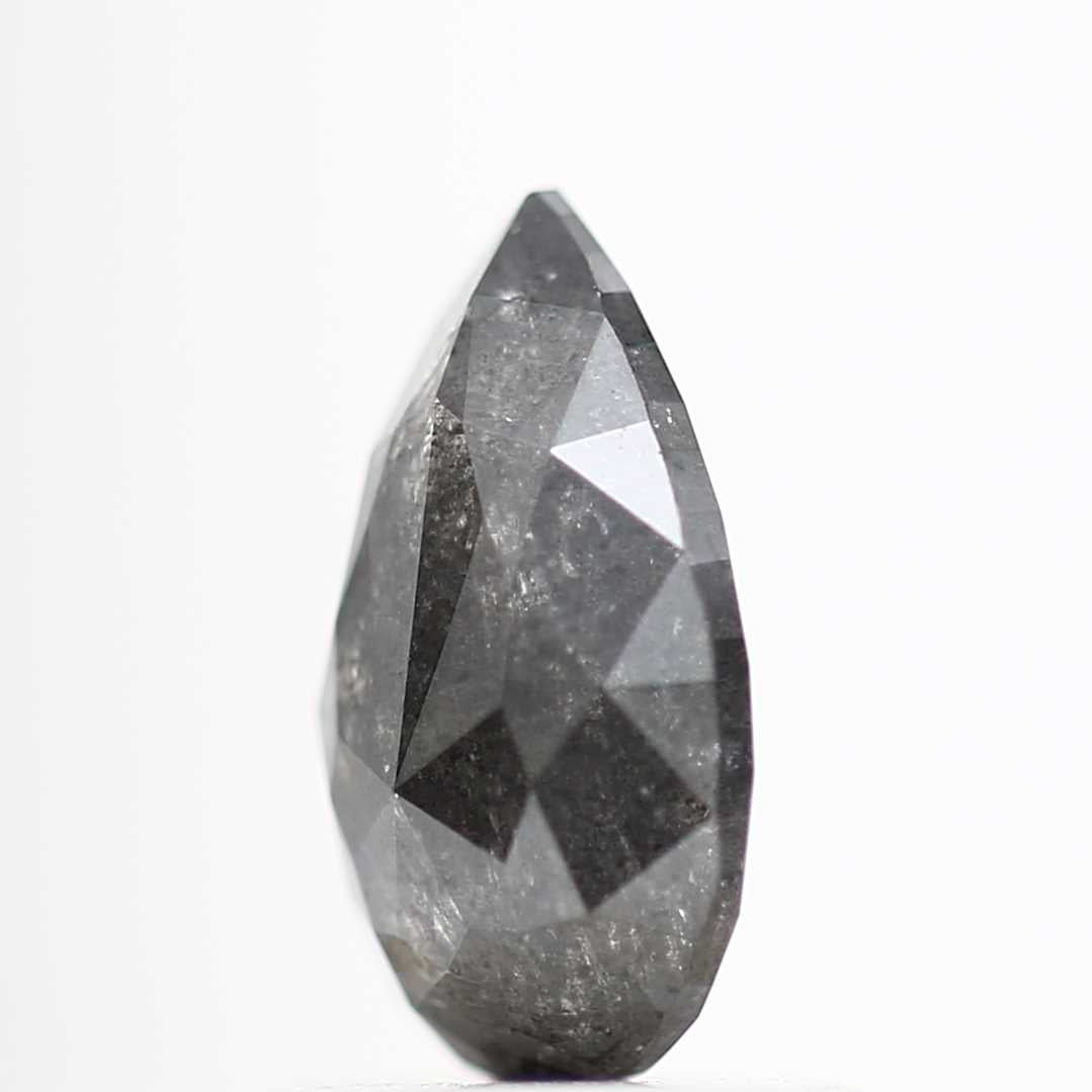 1.06 Carat Pear Loose Salt and Pepper Diamond 8.47 MM