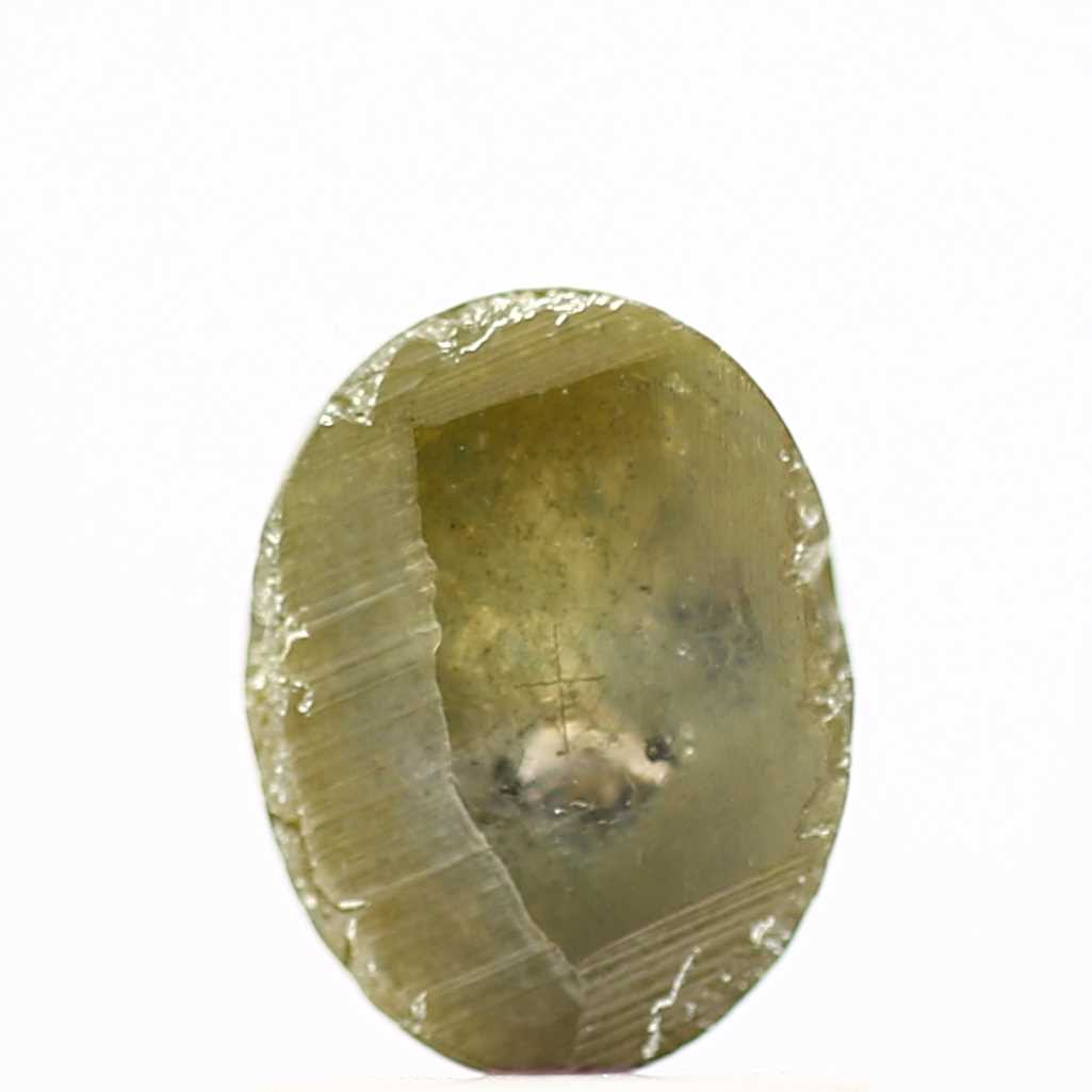 1.44 Carat Green Oval Rose Cut Diamond Loose Natural 7.21 MM