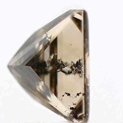 0.52 Carat 4.5 MM Natural Fancy Brown Princess Cut Salt Pepper Diamond - Blackdiamond